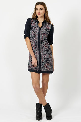 Wite - Tribal Lines Shirt Dress